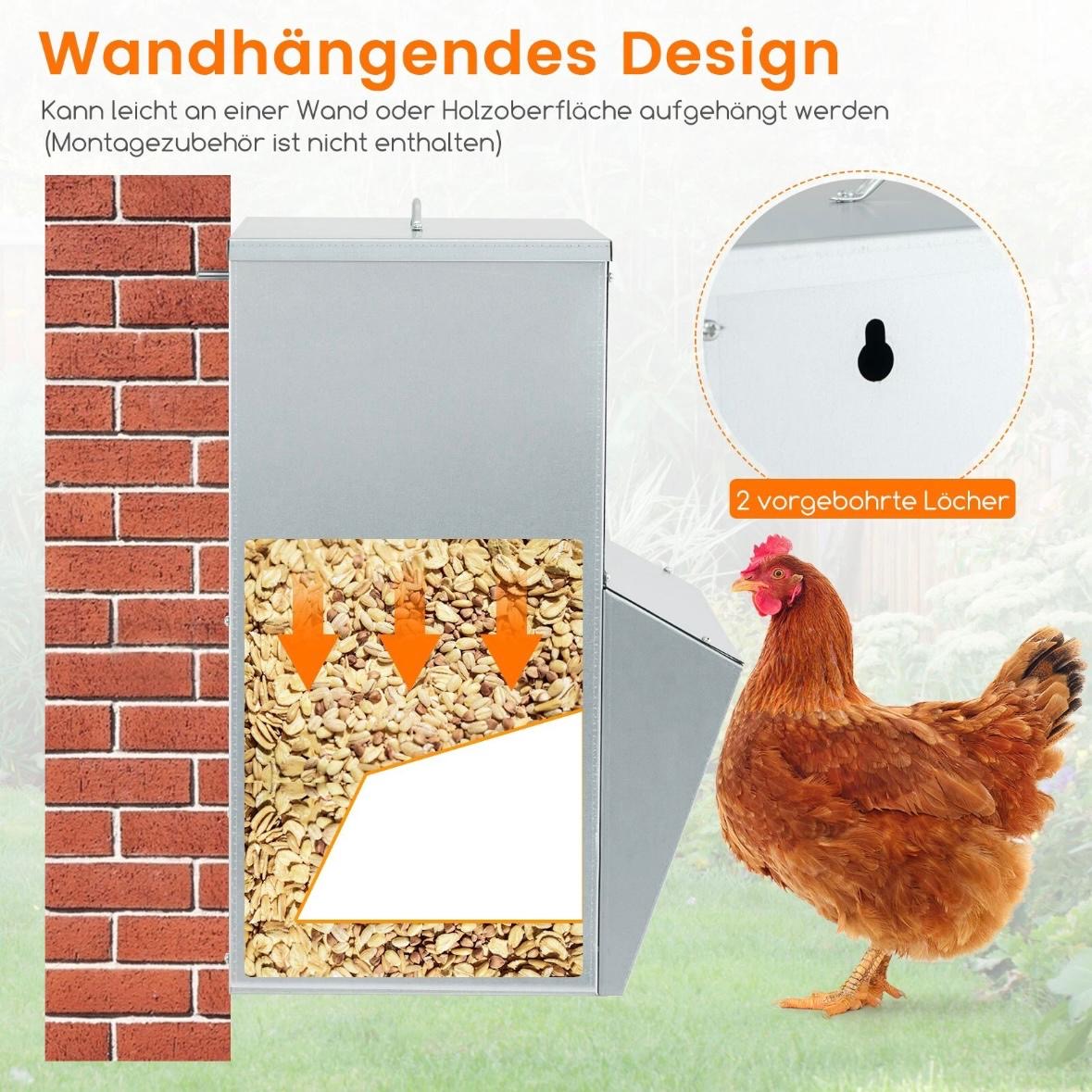 Geflügelfutterautomat Futterautomat Hühnerfutterautomat 22kg Hühner