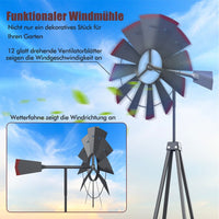 Windrad 253cm Windmühle Deko Gartendeko Garten