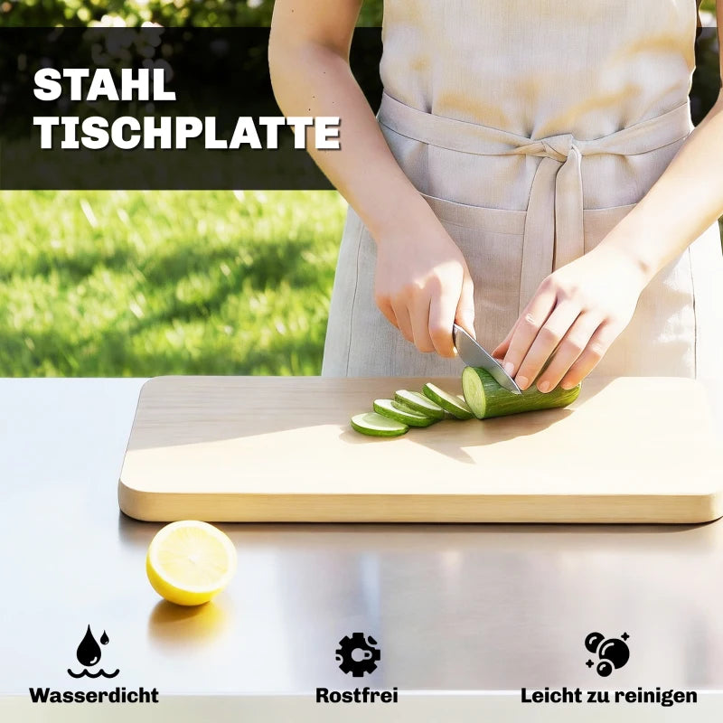 Grillwagen Grilltisch Arbeitsfläche Schrank Grill Outdoor