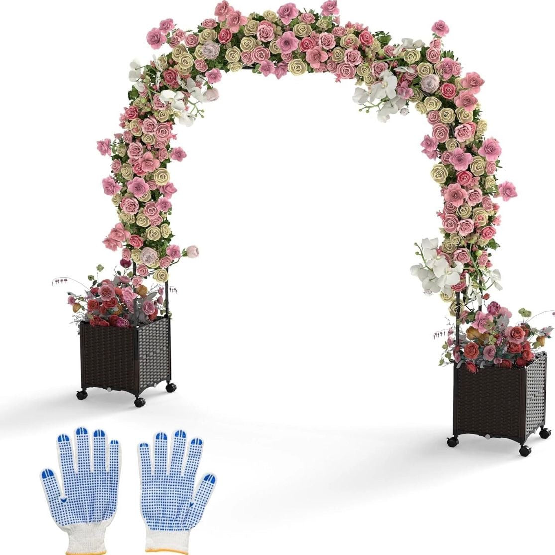 Rosenbogen Blumenkasten Metall Spalier Rollen Rankbogen Torbogen