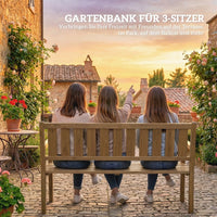 Gartenbank 3-Sitzer Wetterfest Holzbank Rückenlehne Gartenmöbel