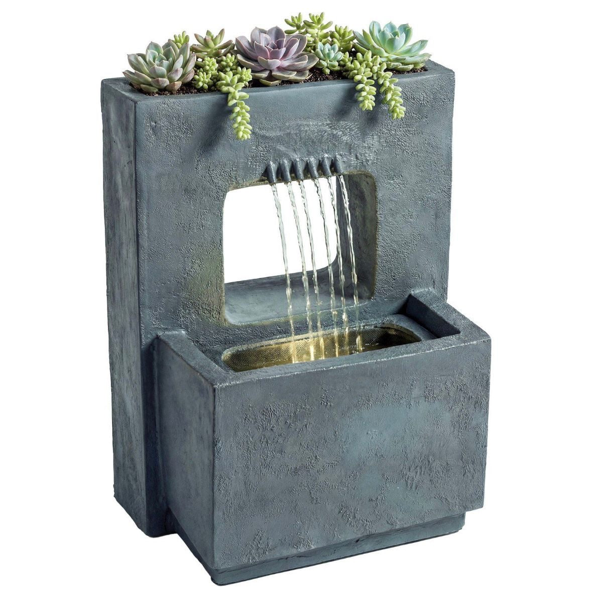 Springbrunnen 2 stufig Gartenbrunnen Brunnen
LED Beleuchtung Pflanz