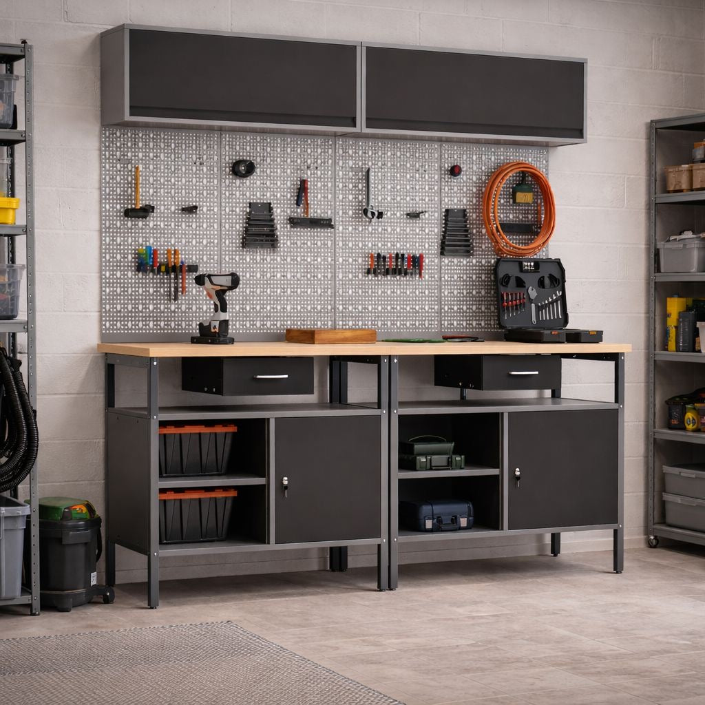 8tlg Werkbank Werkzeugschrank Werktisch Werkschrank