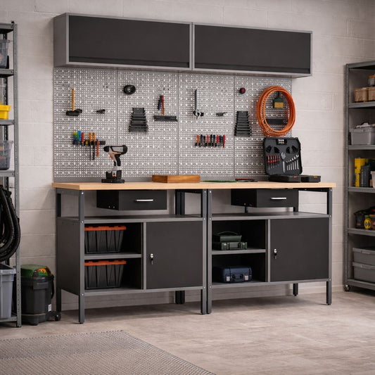 8tlg Werkbank Werkzeugschrank Werktisch Werkschrank