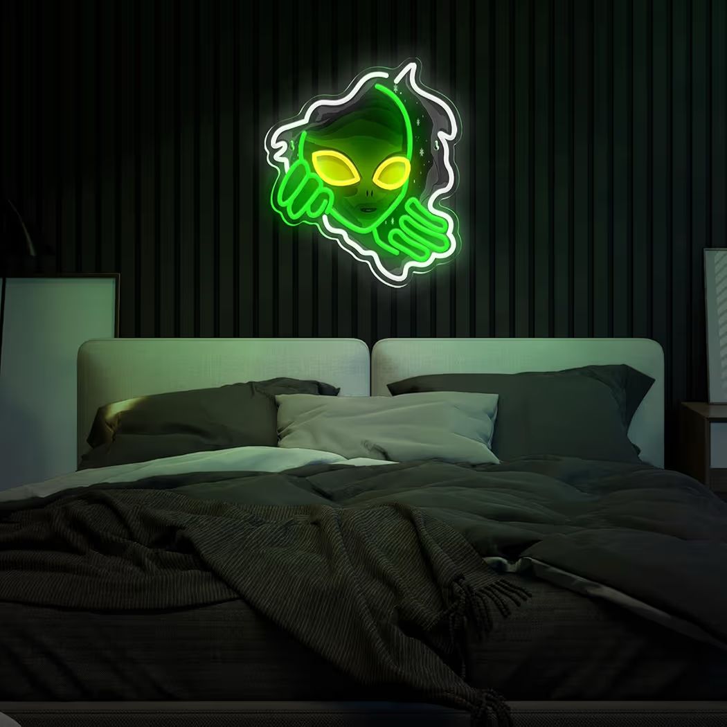 LED Neon Schild Alien Weltall Neonlicht USB Zimmer
