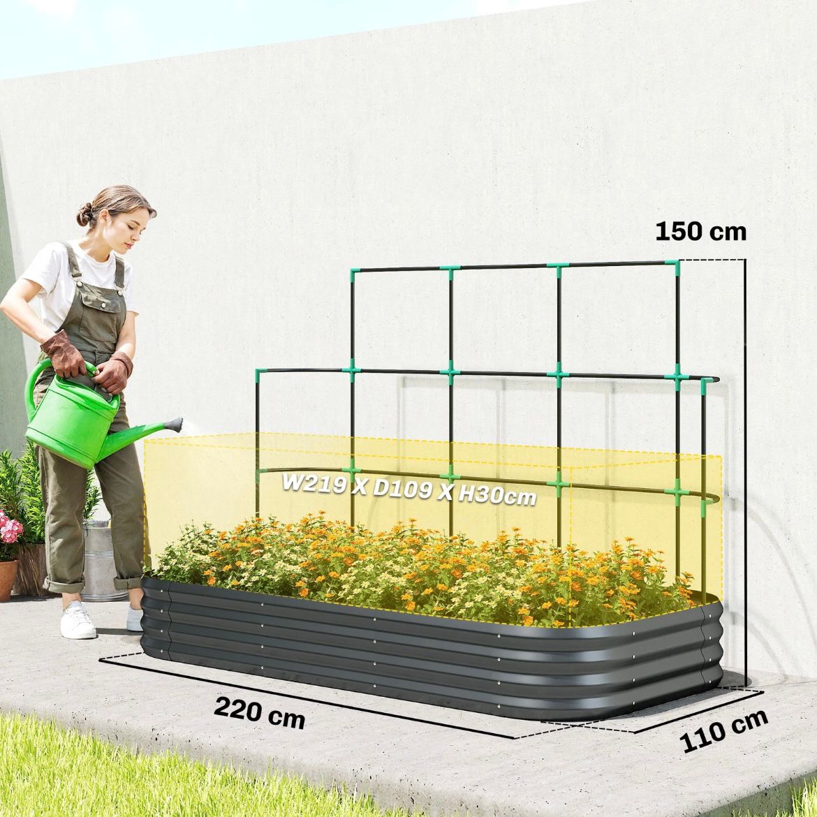 Hochbeet Rankgitter Pflanzkasten Handschuhe Gartenpflege Pflanzenbeet