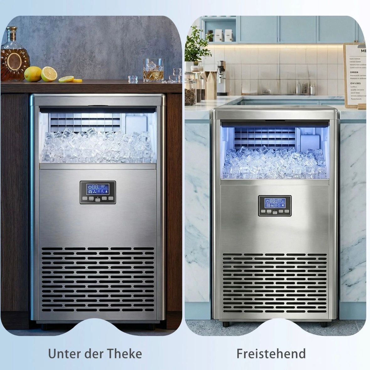 Kommerzielle Eiswürfelmaschine 45kg/24h Eismaschine 13kg Eis