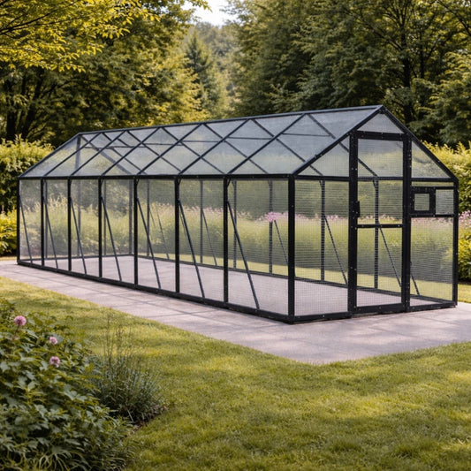 Alu Voliere Vogelkäfig Vogelvoliere Freilaufgehege Vogelhaus 179×800×185cm