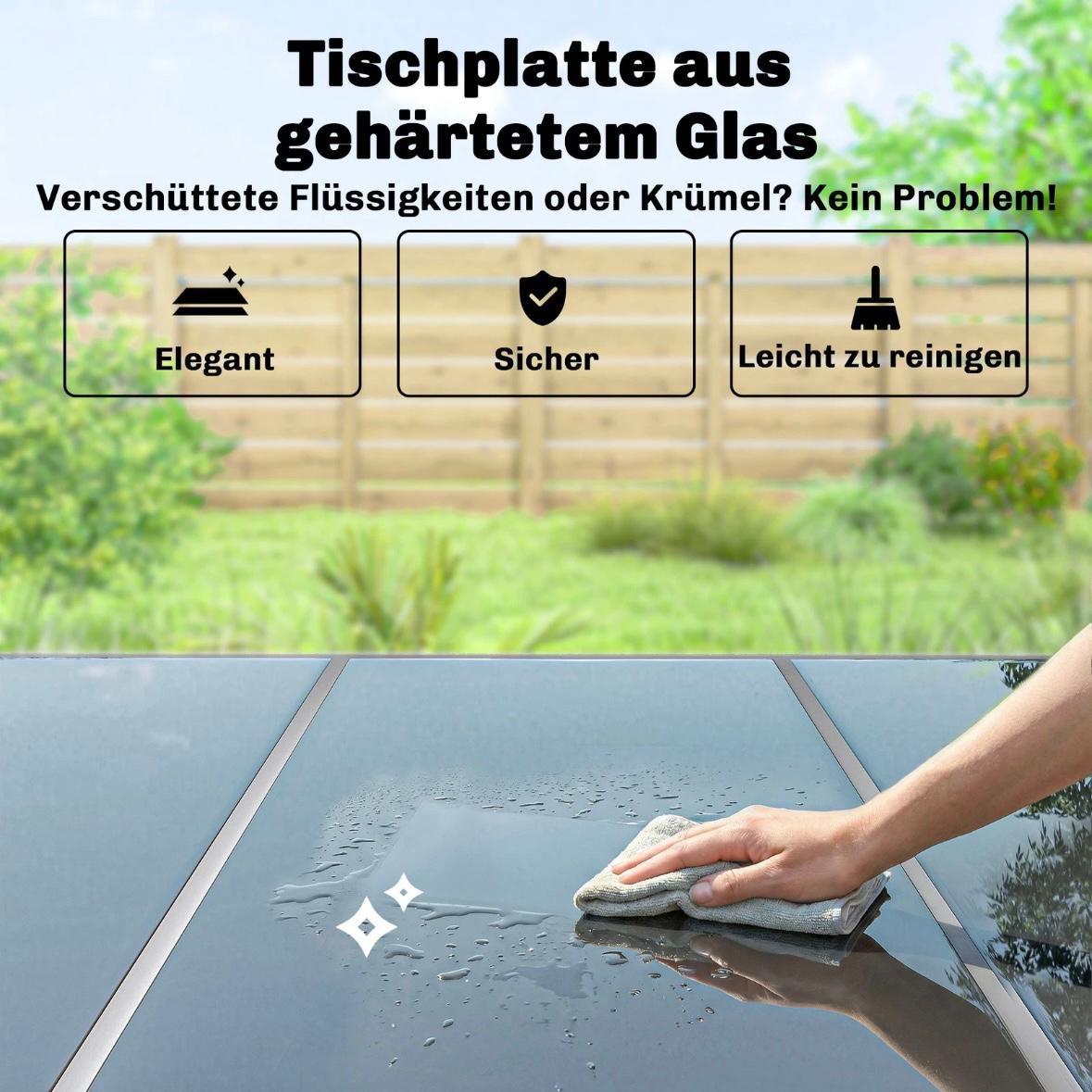 Gartenmöbel Set Sitzgruppe 150x90cm Tisch 6 Stühlen