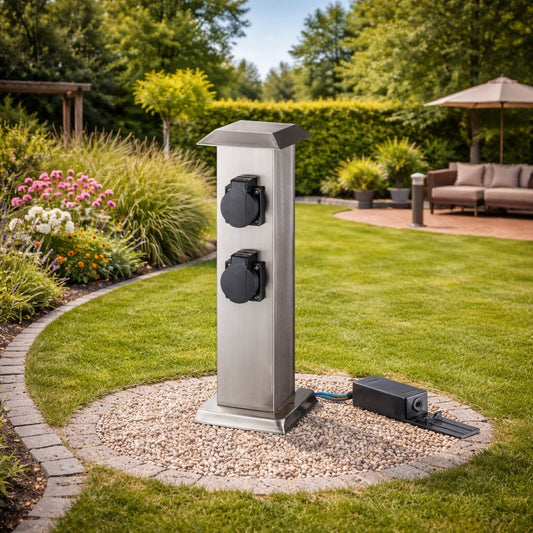Gartensteckdosensäule Steckdosensäule Gartensteckdosen 4 Steckdosen