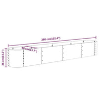 Hochbeet Pflanzbeet Stahl Verzinkt Garten Beet Metall Wetterfest 260cm