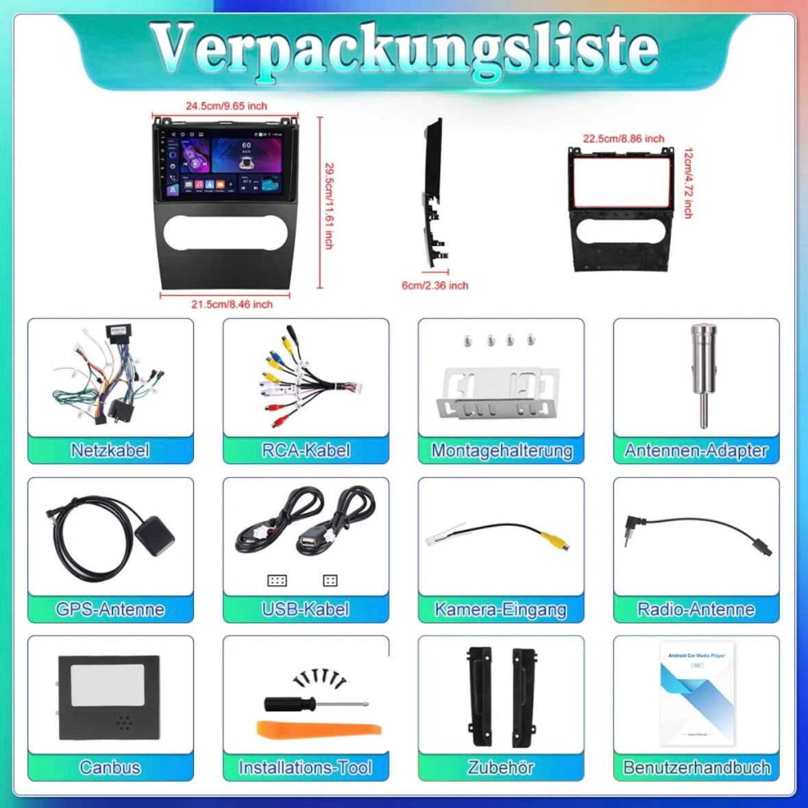 Autoradio für Mercedes-Benz A/B Klasse W169 W245 Android 15.0