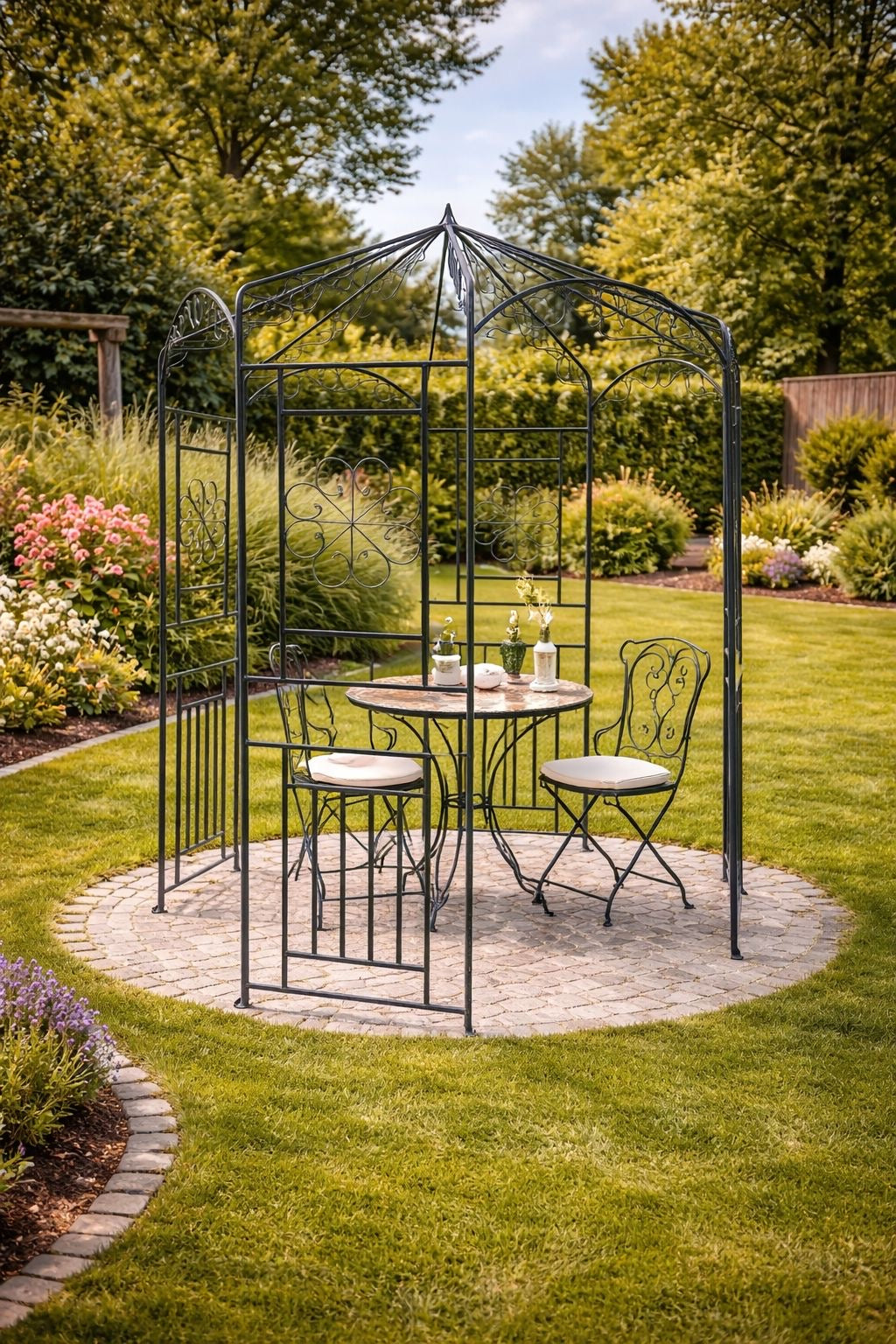 Rosenpavillon Metall Rosenbogen Eisenpavillon Rankhilfe 250cm