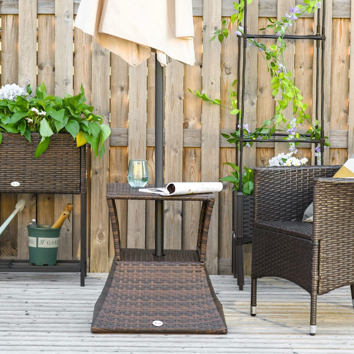 Gartentisch Beistelltisch Terrassentisch Sonnenschirmständer Gartenmöbel