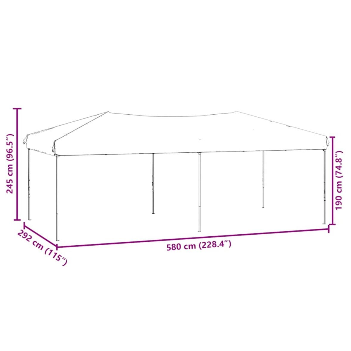 3x6m Partyzelt Faltbar Seitenwänden Festzelt Pavillon Gartenpavillon