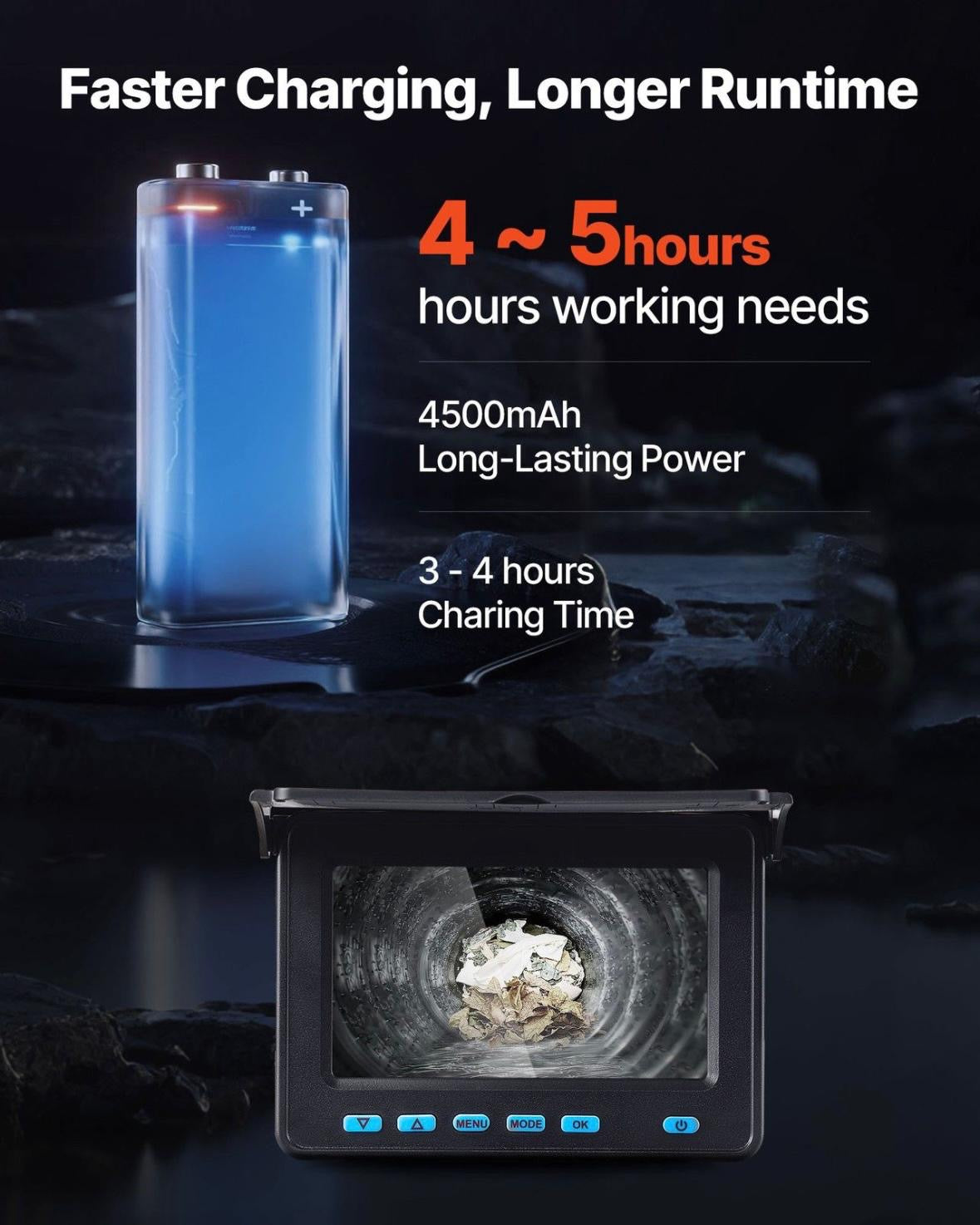 Rohrkamera 30m Kanalkamera
Inspektionskamera Display 6xLED