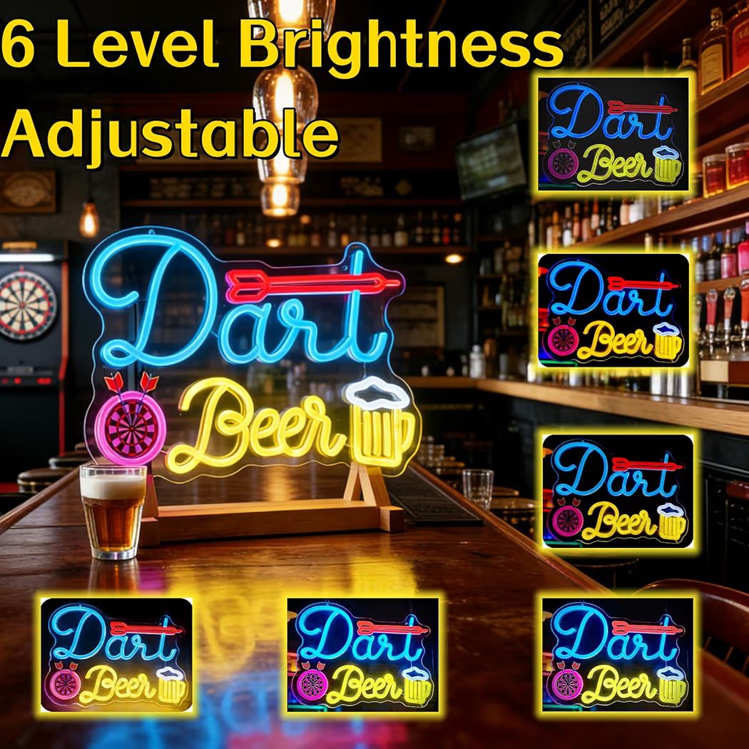 LED Neon Schilt Dart Beer Bier Neonlicht USB Bar
