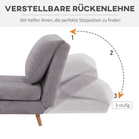 2-in-1 Schlafsessel Gästebett verstellbare Kopfstütze Cord-Optik grau 200kg