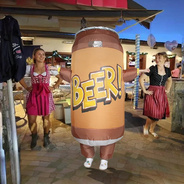 Halloween Aufblasbares Bier Kostüm Bierflasche Karneval Anzug
