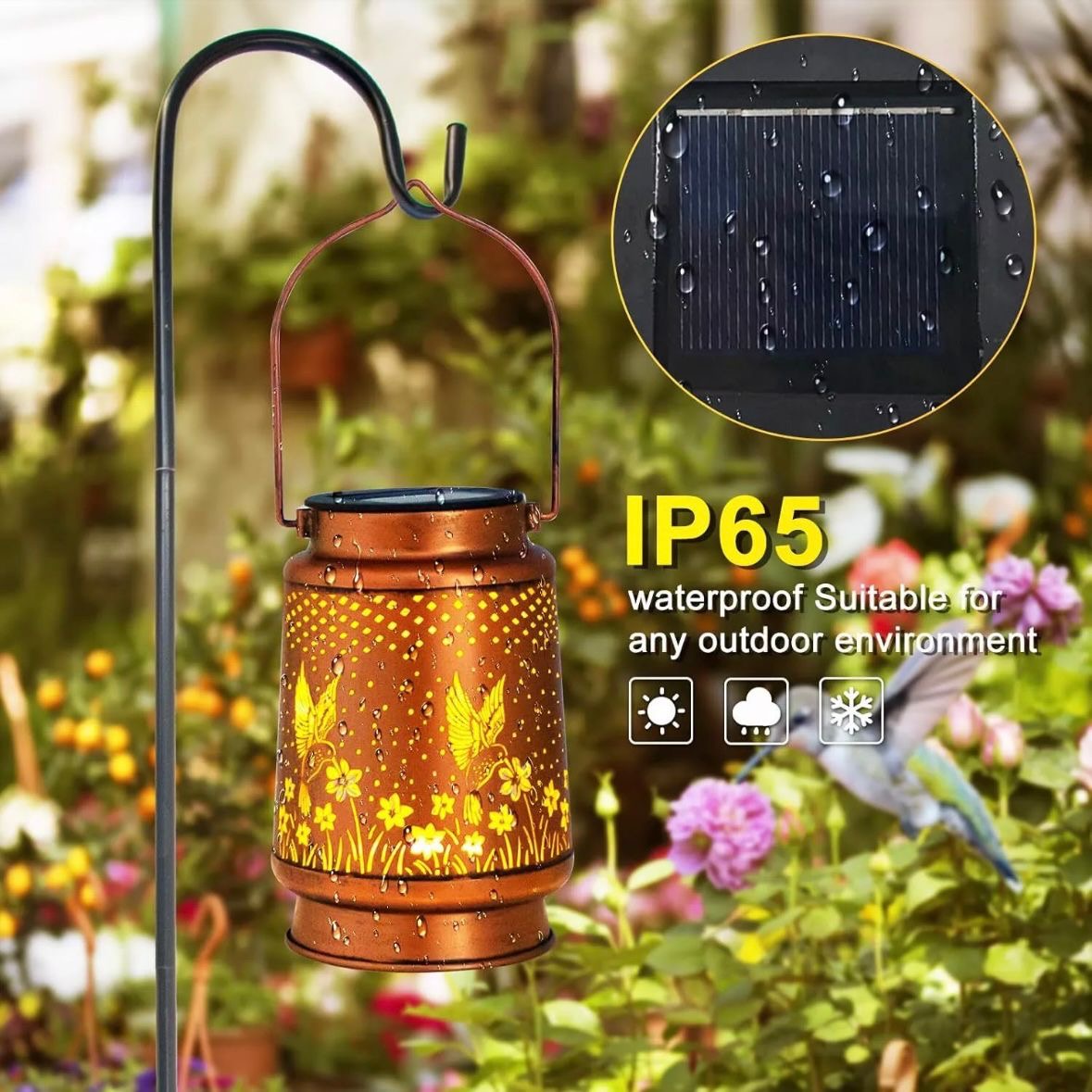 Solar Hängeleuchte Solarlampe Laterne Außenleuchte LED Garten Tischlampe