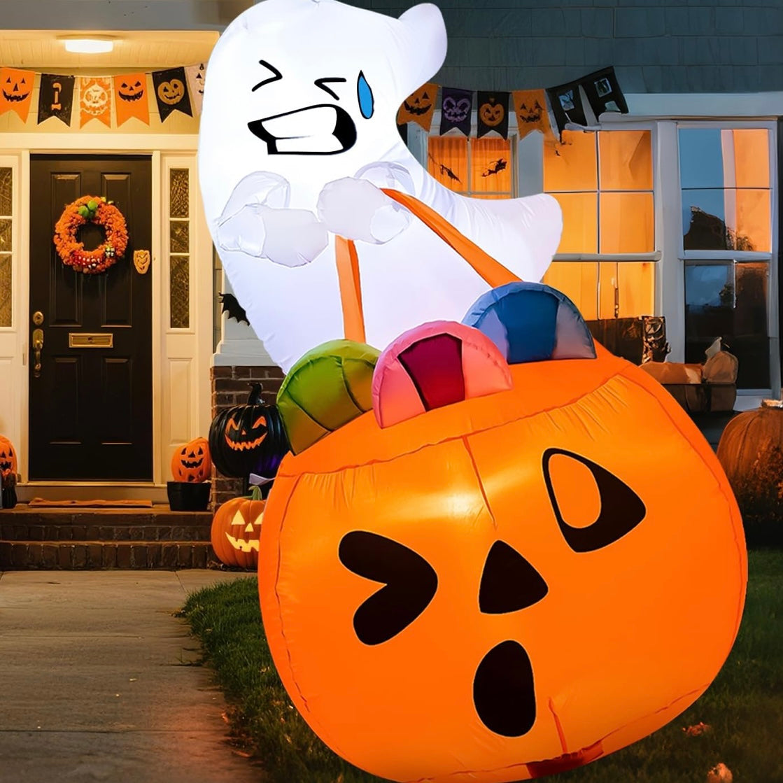 Aufblasbare Halloween Geisterdeko Süßigkeiten-Tasche Deko Geist