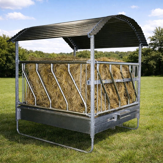 Futterraufe Schrägfressgitter 2x2m 12 Plätze Heuraufe Raufe