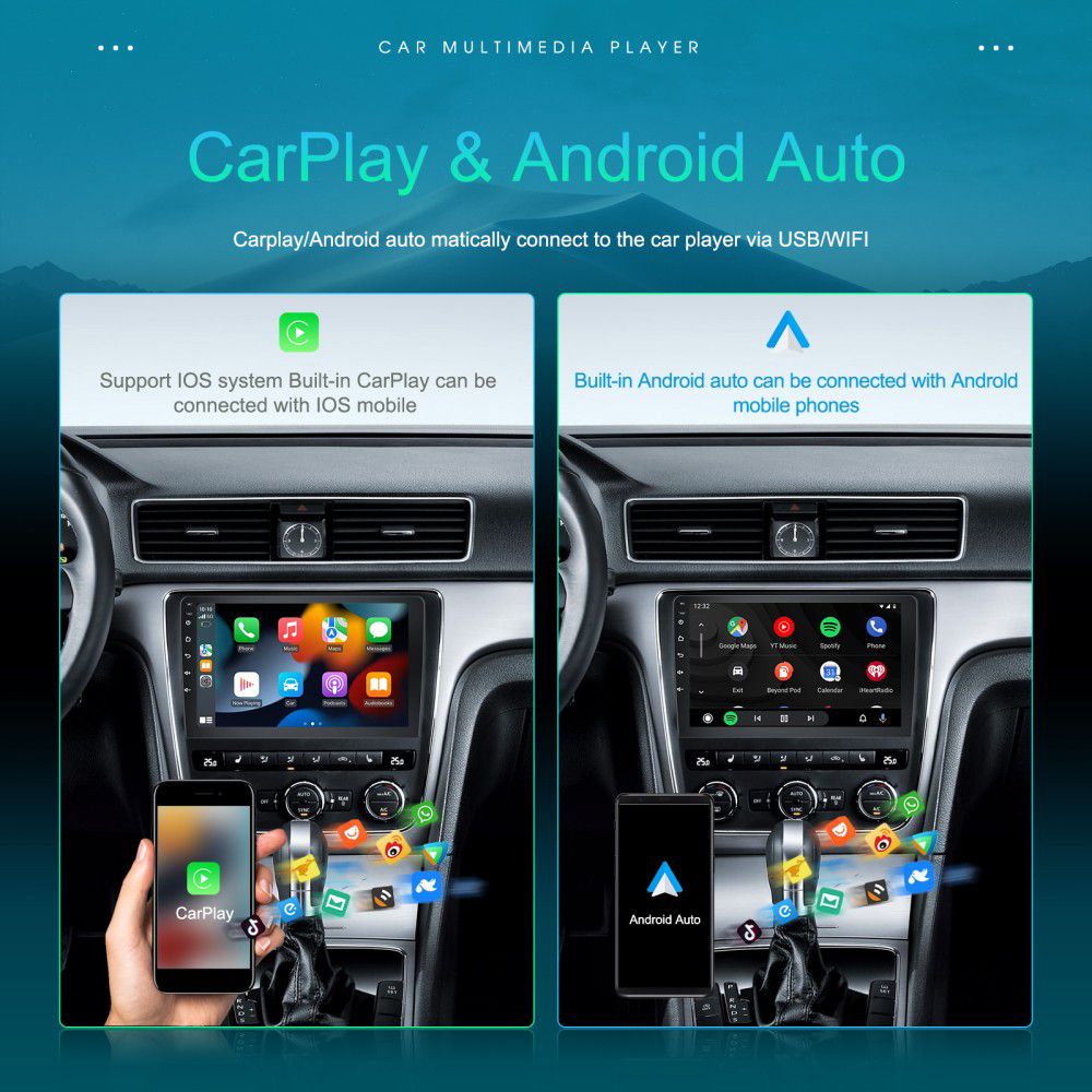 Autoradio Android 10 Zoll GPS Navigation WIFI CarPlay Navi 2G 64G