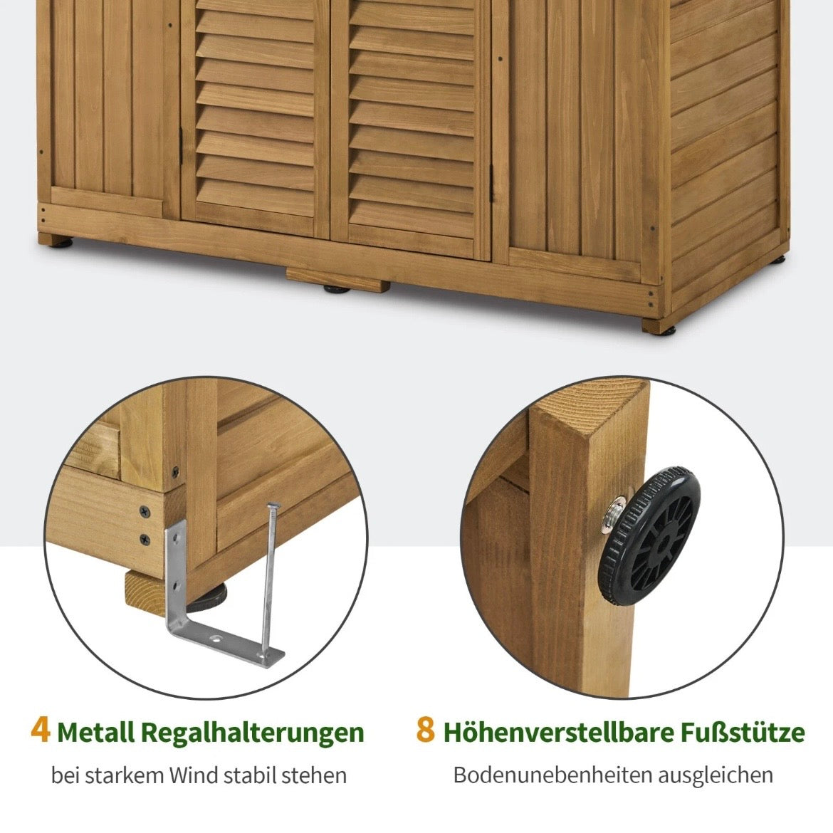 Gartenschrank Gartenhaus Begehbar 74×143×200cm Schrank Garten