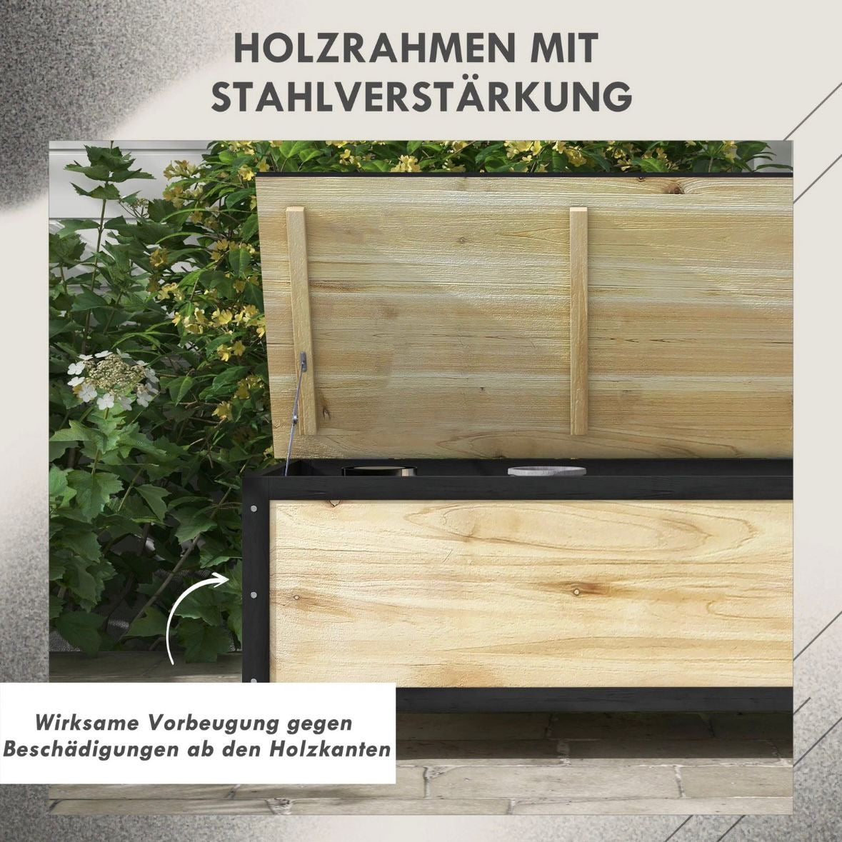 Gartenbox Holz Auflagenbox 121L Aufbewahrungsbox Balkon