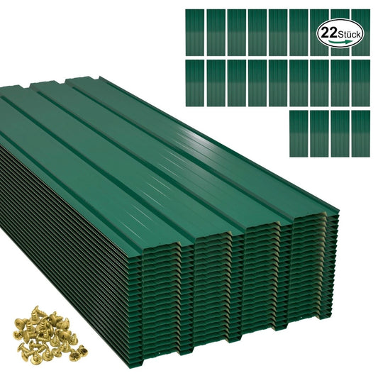 22x Profilblech Metall Dachblech  Platten Stahlblech
