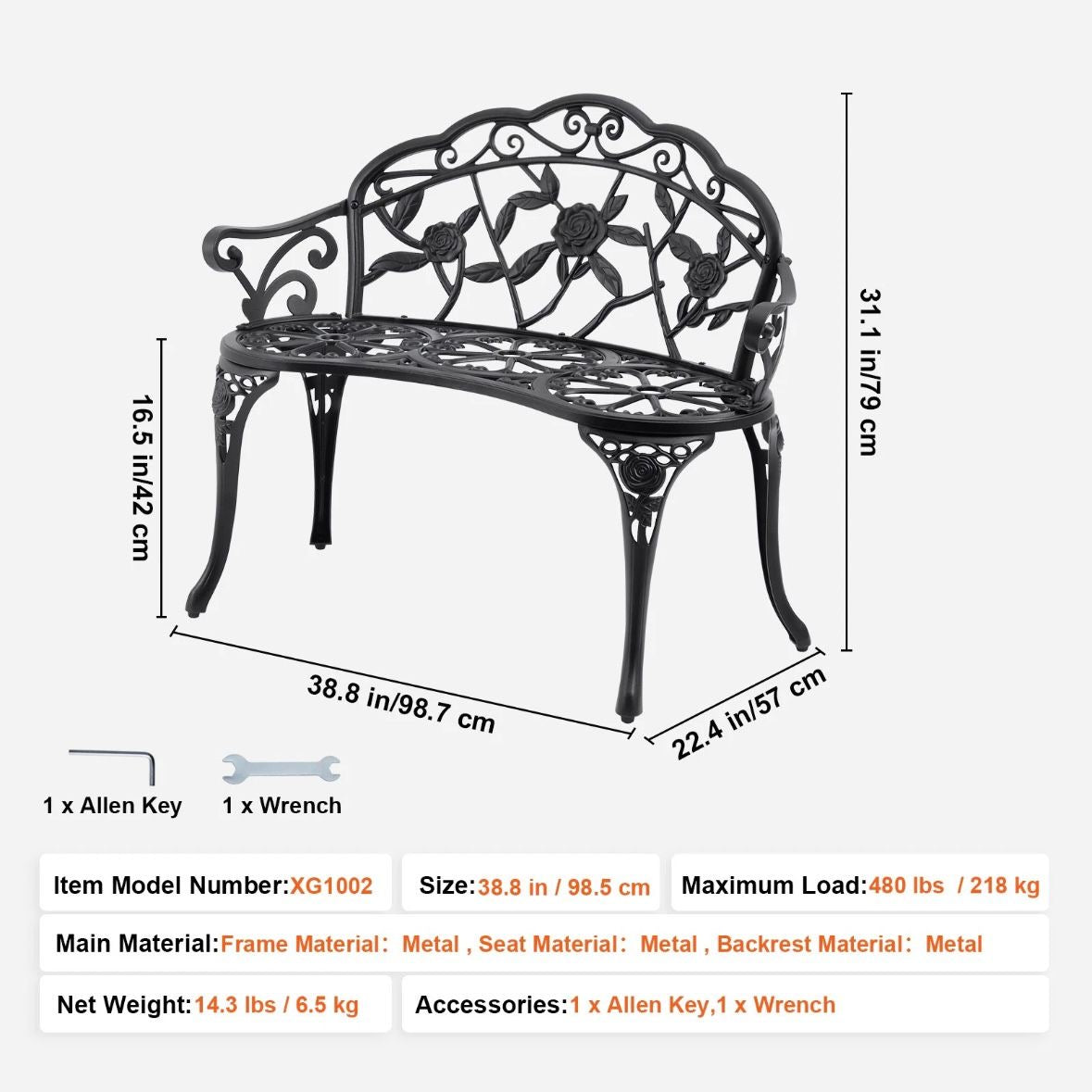 Gartenbank Parkbank Bank Terrasse Sitzbank 3 Sitzer