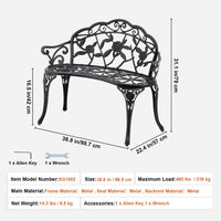 Gartenbank Parkbank Bank Terrasse Sitzbank 3 Sitzer