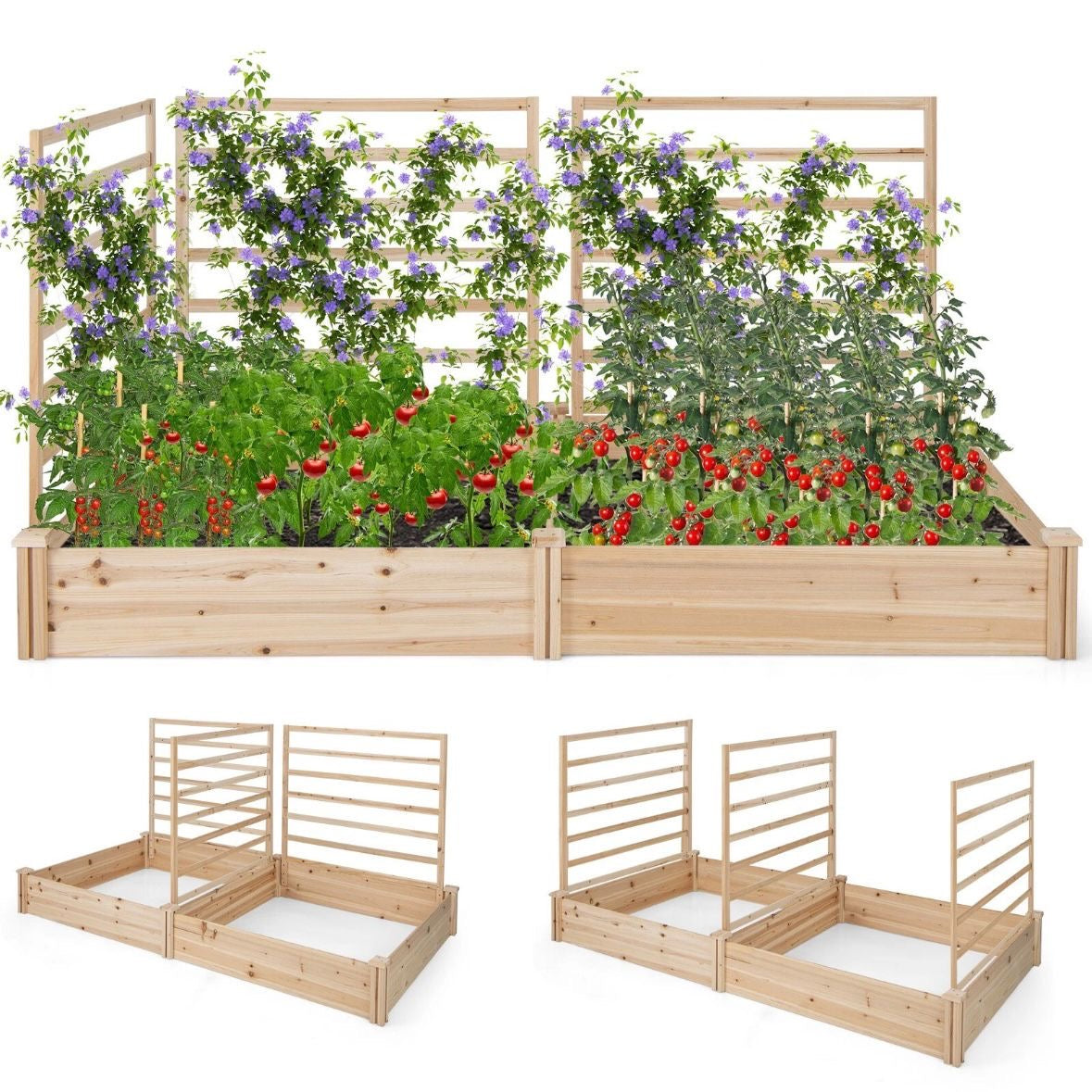 Hochbeet Rankgitter Spalier Blumenkasten Pflanzkasten Tannenholz
