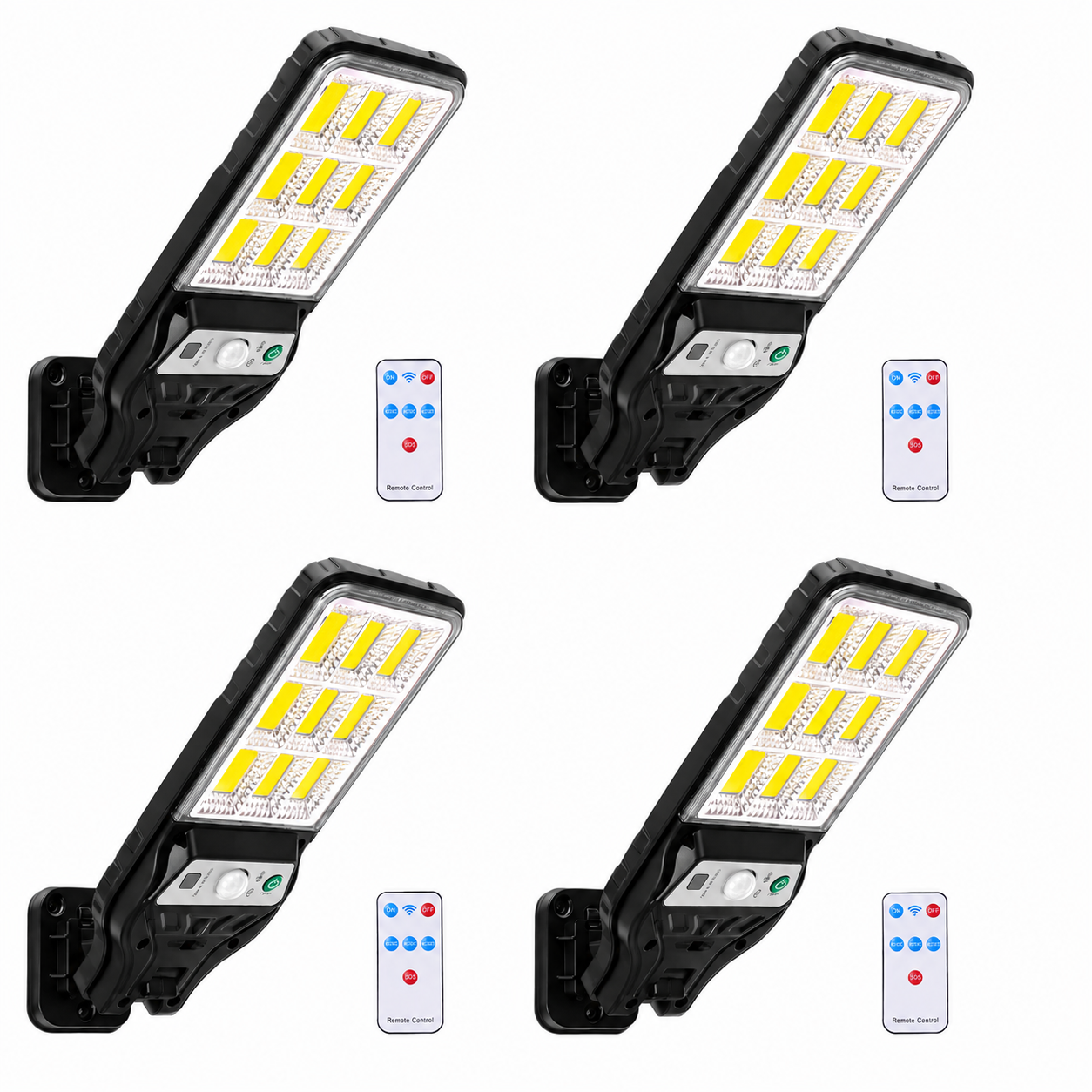 4x COB Solarleuchte Bewegungsmelder Solarlampe Strahler Licht Fluter