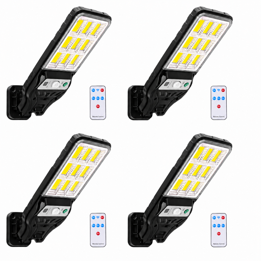 4x COB Solarleuchte Bewegungsmelder Solarlampe Strahler Licht Fluter