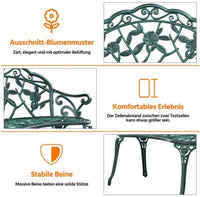 2-Sitzer Metallbank Gartenbank Sitzbank Terrassenmöbel Gartenmöbel