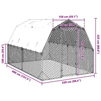 Hühnerkäfig Voliere Hühnerstall Gehege Outdoor 2,5×4×2,25m