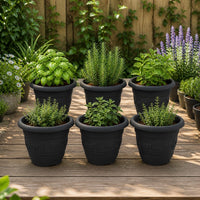 6x Pflanztopf Set Kunststoff Blumentopf Balkon Gartentopf Garten Topf