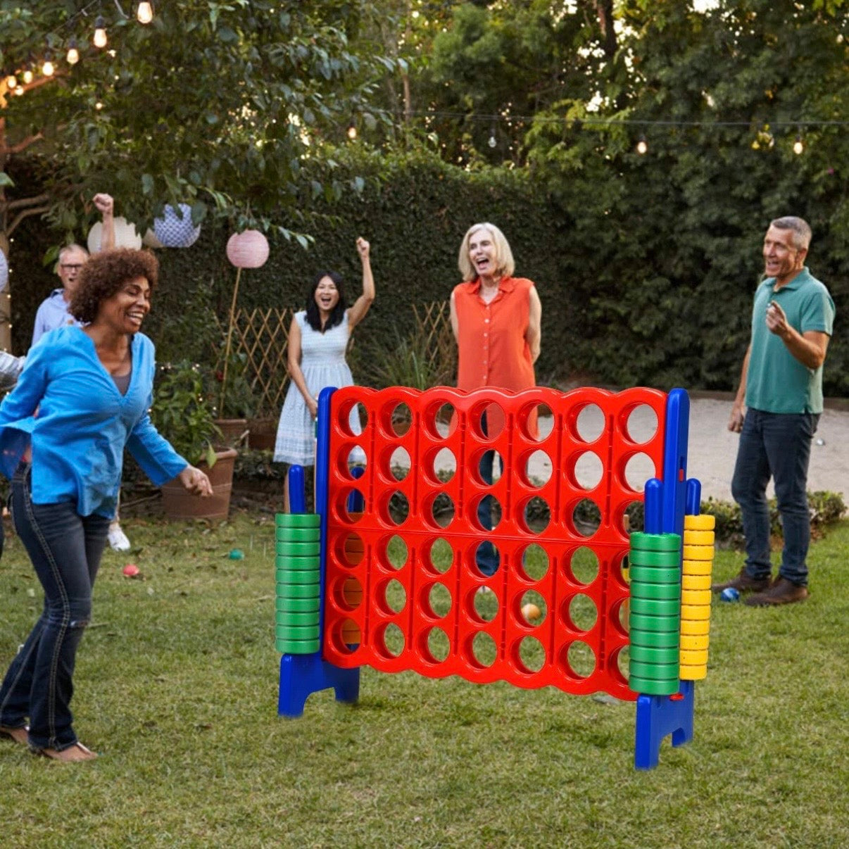 XXL Vier-Gewinnt Spiel Spielbrettsätze Outdoor Spielgeräte 120x42x104cm