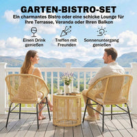 3tlg Rattan Bistroset Gartenmöbel Set 2 Gartenstühle Möbelset