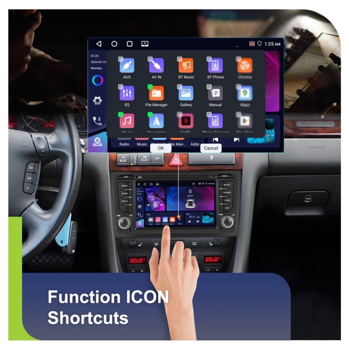 Autoradio für AUDI A6 C5 1997-2004 Android 15 GPS WIFI 4G+64G RDS
