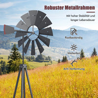 Windrad 253cm Windmühle Deko Gartendeko Garten