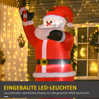 Aufblasbarer Weihnachtsmann 240cm LED Beleuchtung Zuckerstange Dekoration