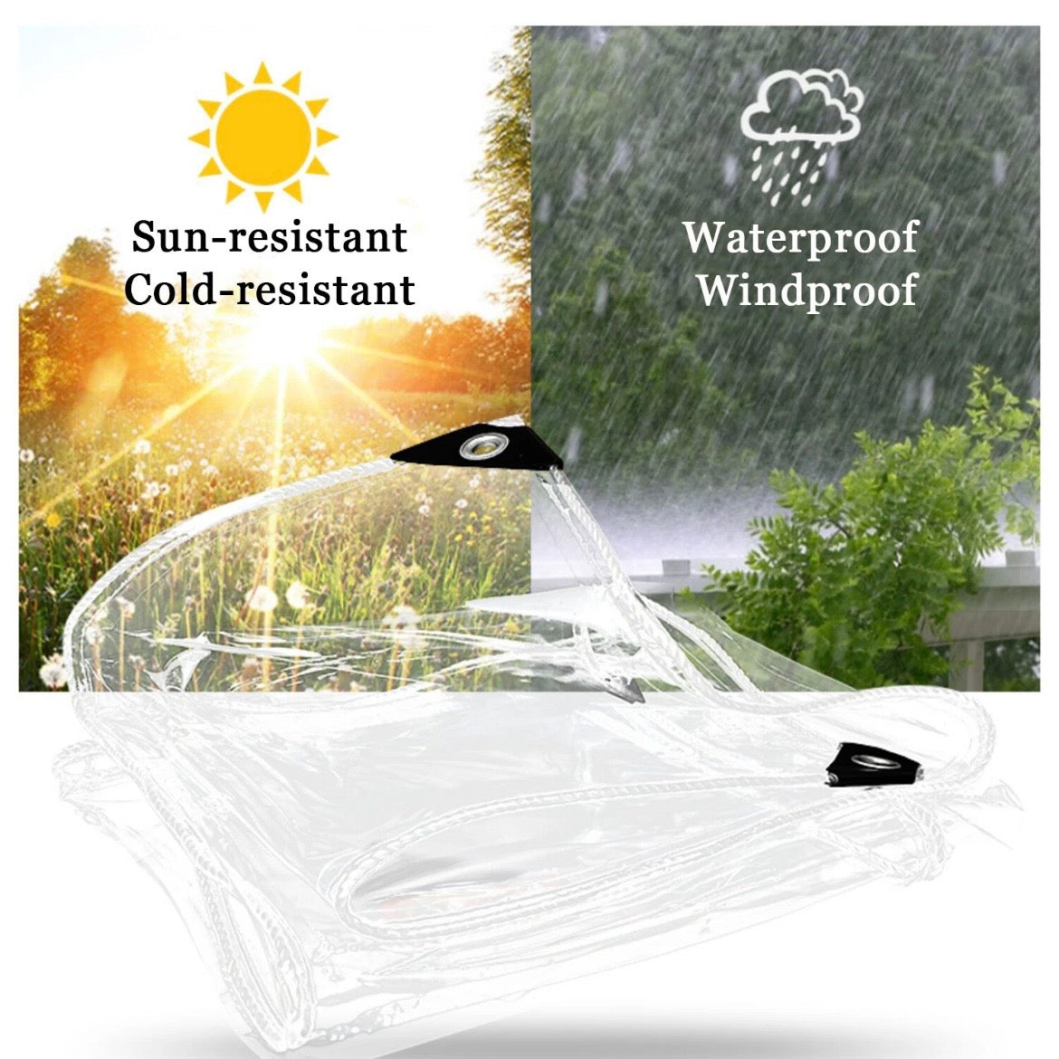 Wasserdichte Transparente Plane 3x4m Schutzplane Folie Klare