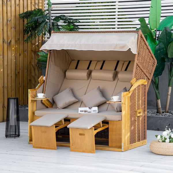 Strandkorb 3 Sitzer Gartenkorb Liegefunktion