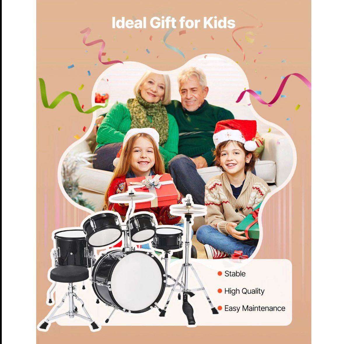 5tlg Schlagzeug Set Drum Kit Kinder
Bassdrum
