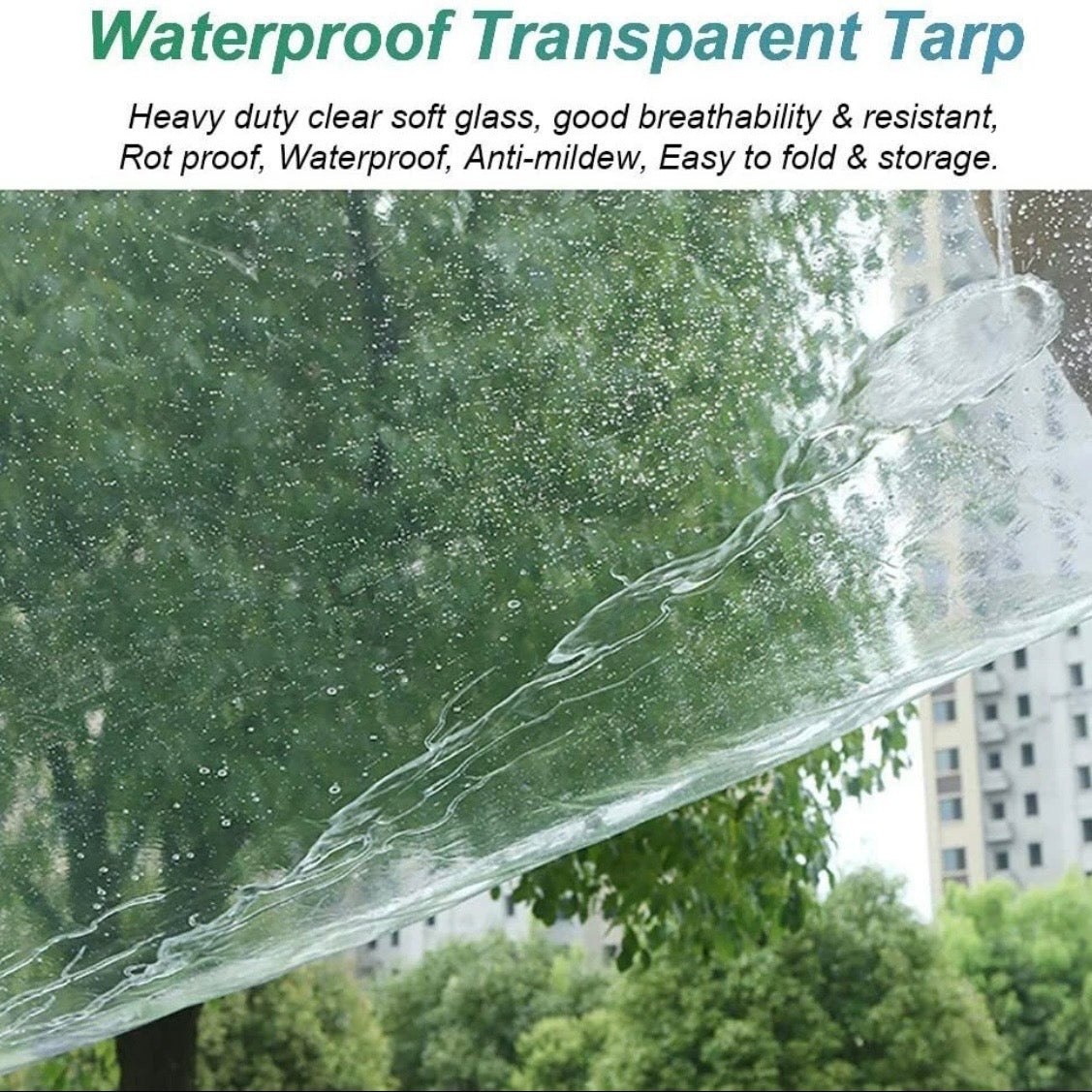 Wasserdichte Transparente Plane 3x4m Schutzplane Folie Klare