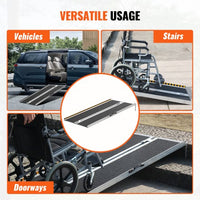 Rollstuhlrampe 121,8cm Klappbar Kfz Rollstuhl Rampe