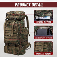 Tarnung Kampfrucksack 75L Rucksack Outdoor Armeerucksack Wander Trekking