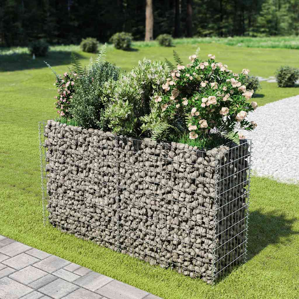 Gabionen Hochbeet Verzinkt 180x50x100cm Pflanzkasten Garten Steinkorb